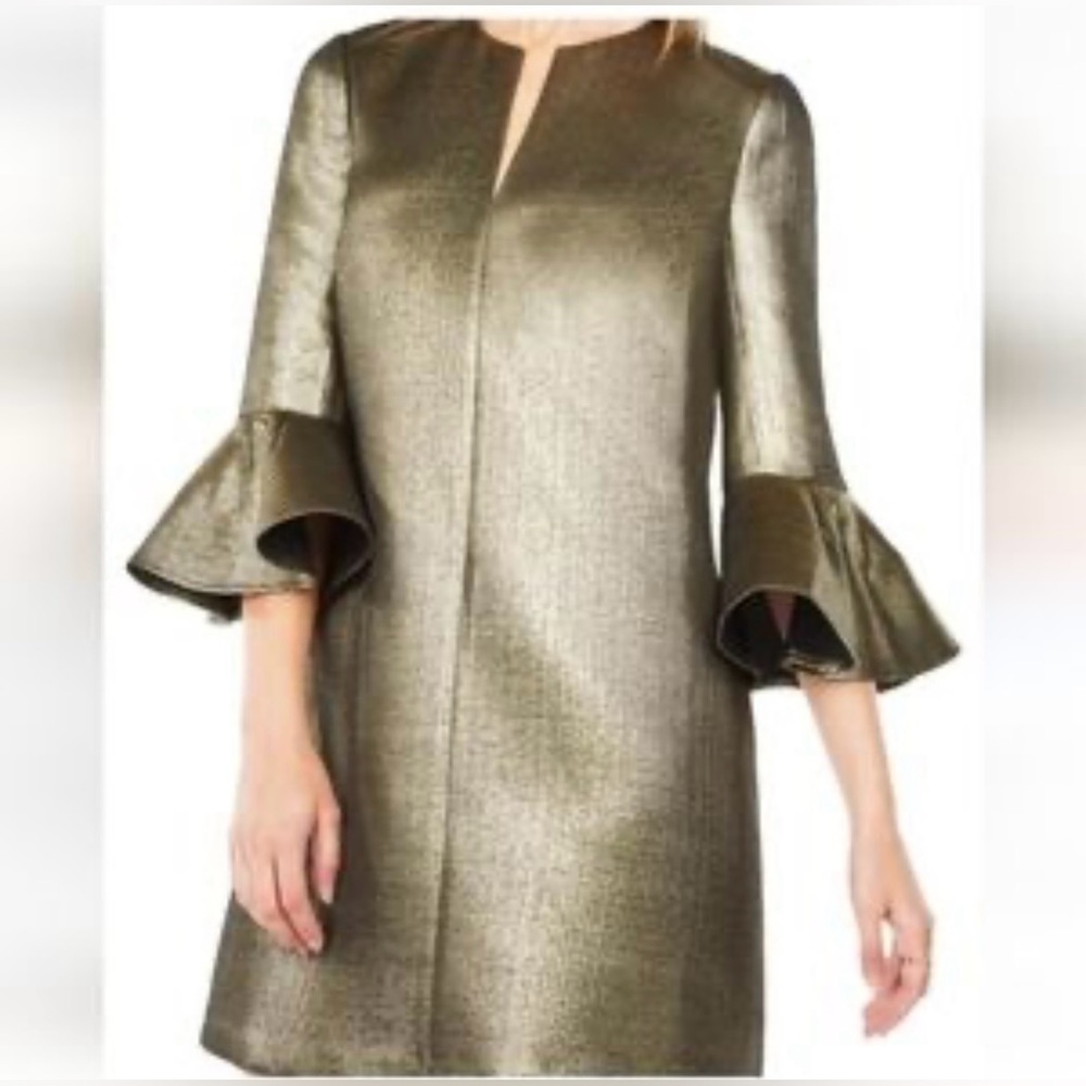 BCBGMaxAZARIA “Judy” Gold Metallic Textured Sheath Dress NWT Party Size XXS